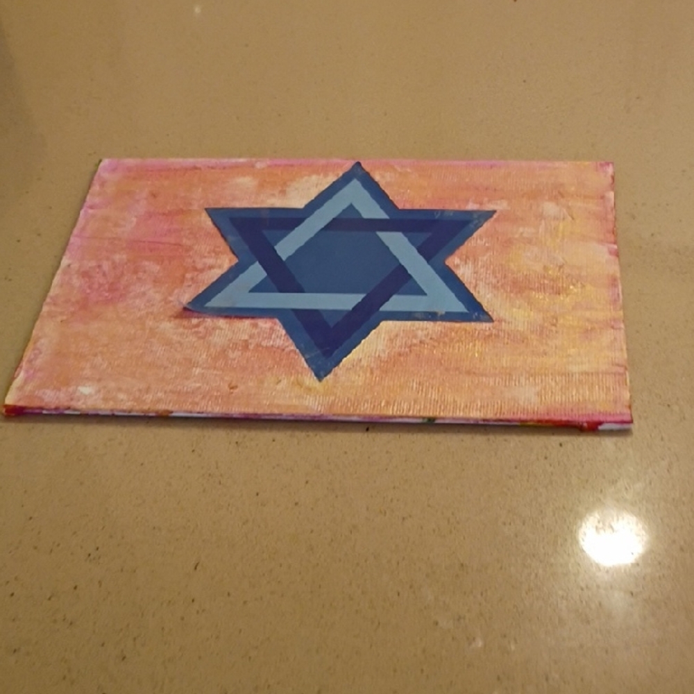 Abstract Blue Star Canvas Art